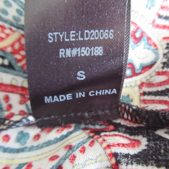 LUNIK Floral Paisley Boho Empire Waist Dress Small Long Sleeve, Black Multicolor - Picture 14 of 15